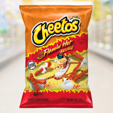 Cheetos Flamin Hot Crunchy 226.8 gram.