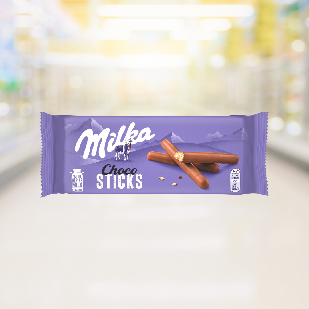 Milka Chocosticks – luchtige sticks omhuld met Milka melkchocolade – Nightshop Roermond.