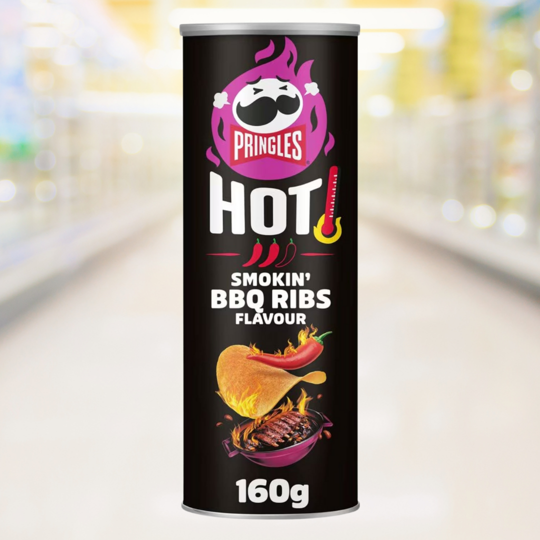 Pringles Smokin’ BBQ Ribs – chips met rokerige barbecuesmaak – Nightshop Roermond.