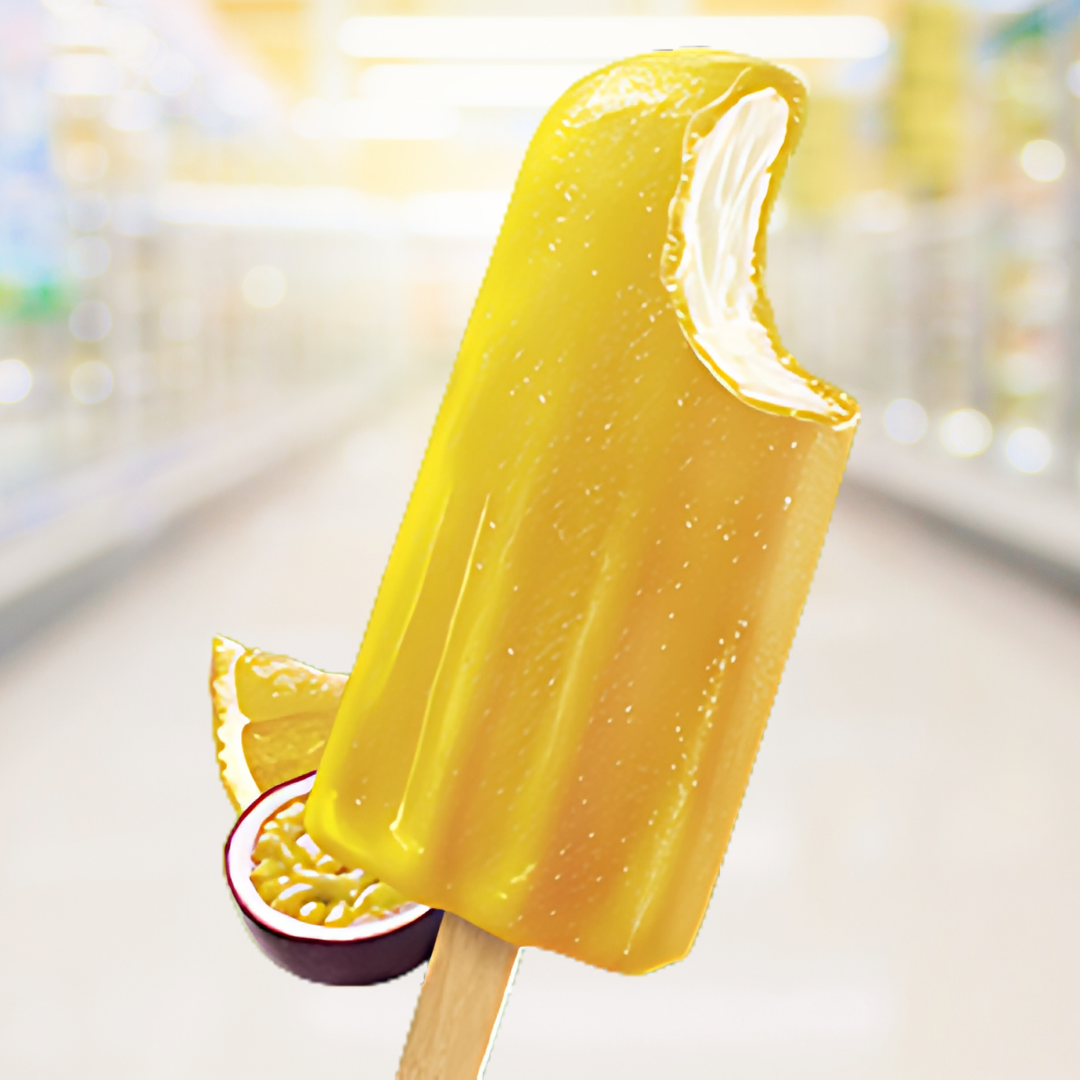 Split Cuja Mara – klassiek ijsje met fruitige sinaasappel en Passievrucht buitenkant en romige binnenkant – Nightshop Roermond.