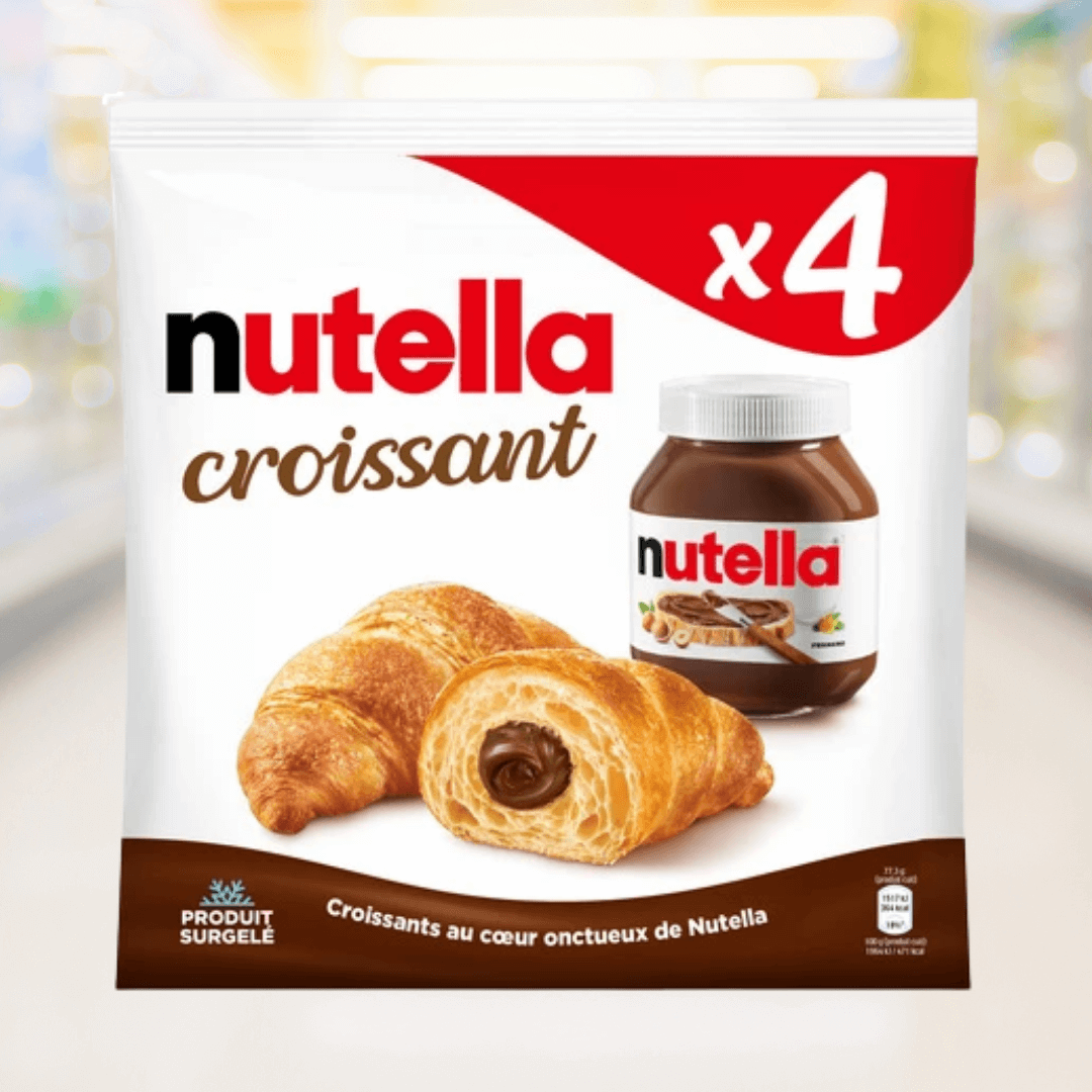 Nutella Croissant multipack – luchtige croissants gevuld met Nutella hazelnootpasta, 4 stuks bevroren – Nightshop Roermond.