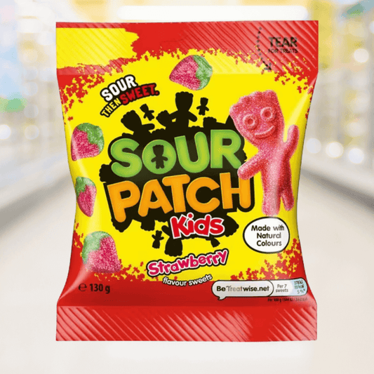 Sour Patch Kids Strawberry – zure snoepjes met aardbeiensmaak, zacht en chewy – Nightshop Roermond.