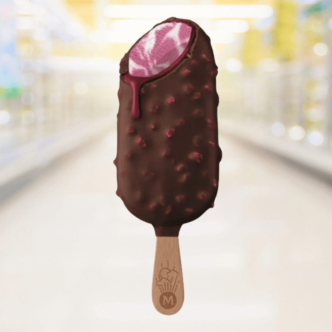Magnum Double Cherry – romig roomijs met kersenvulling en dubbele laag chocolade – Nightshop Roermond.