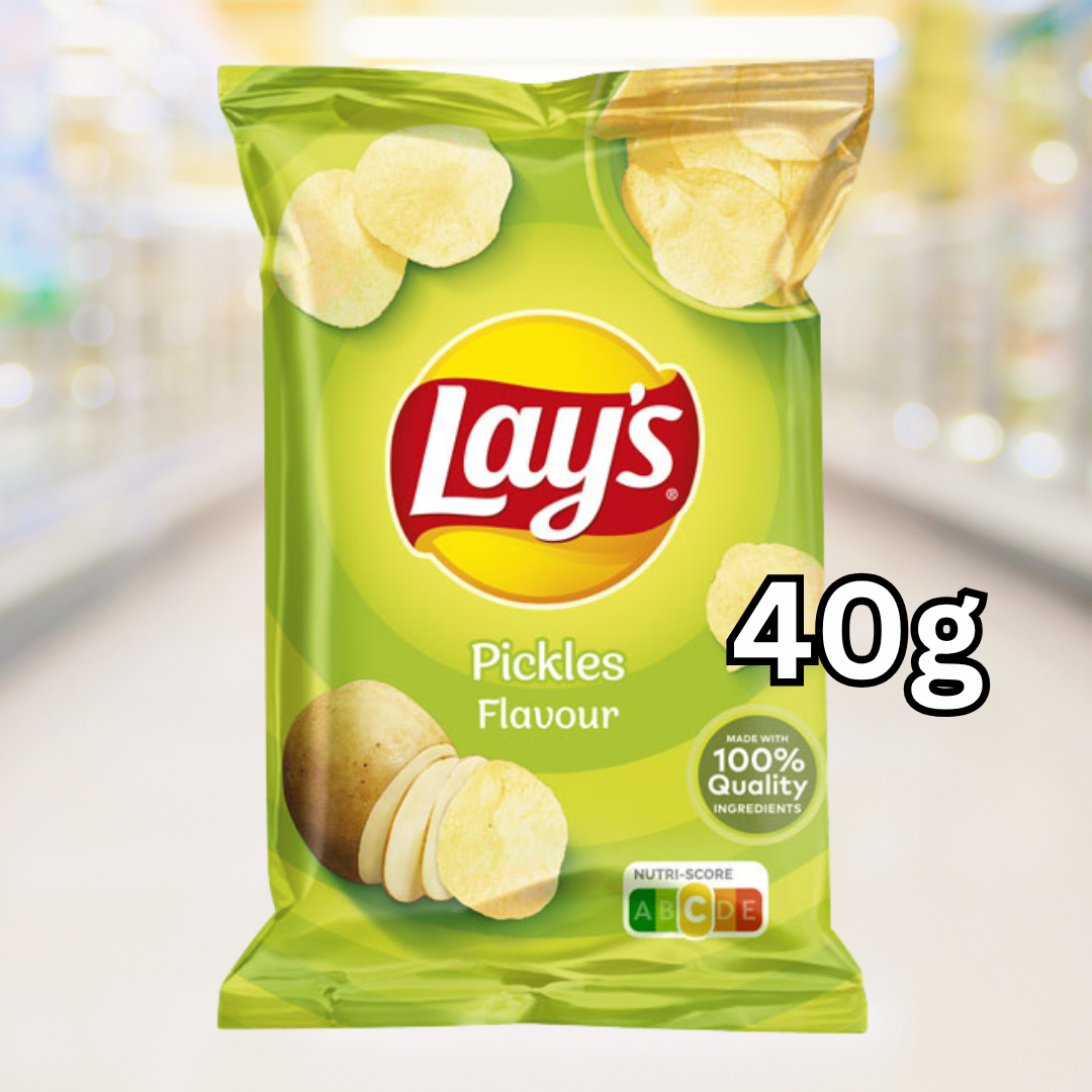 Lays Pickles 40g – knapperige chips met frisse augurkensmaak – Nightshop Roermond