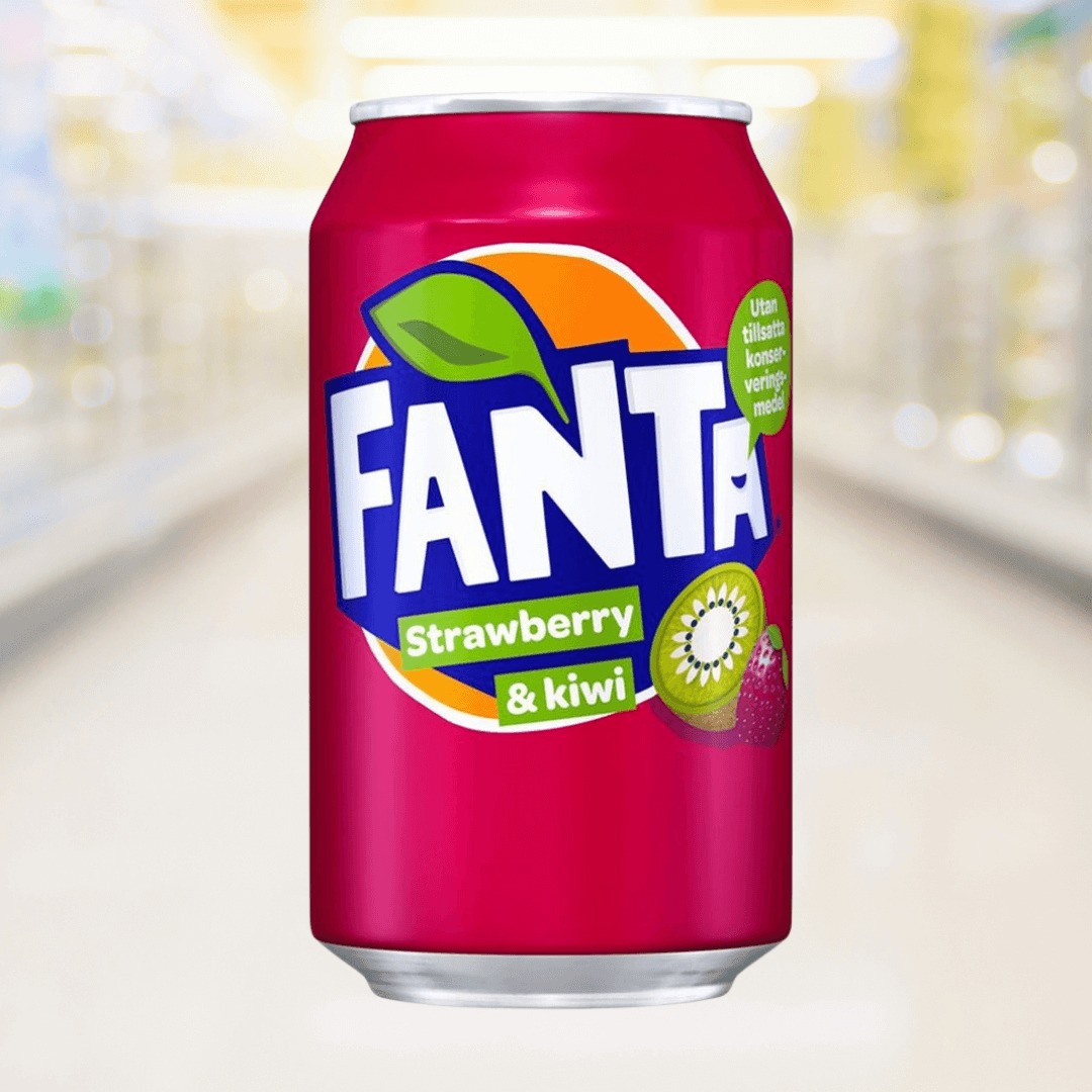 Fanta Strawberry & Kiwi 250ml – fruitige frisdrank met aardbei en kiwi smaak, bruisend en verfrissend – Nightshop Roermond.