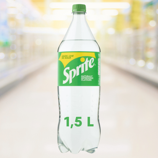 Sprite 1,5 liter fles – frisse citroen-limoen frisdrank, bruisend en cafeïnevrij, ideaal als dorstlesser – Nightshop Roermond.