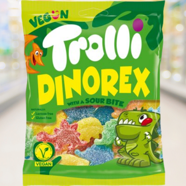 Trolli Dinorex – gummy dinosaurus snoep, zoet en chewy – Nightshop Roermond.