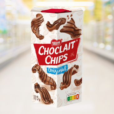 Choclait Chips Melkchocolade: "Choclait Chips Melkchocolade – krokante wafels omhuld met melkchocolade – Nightshop Roermond.