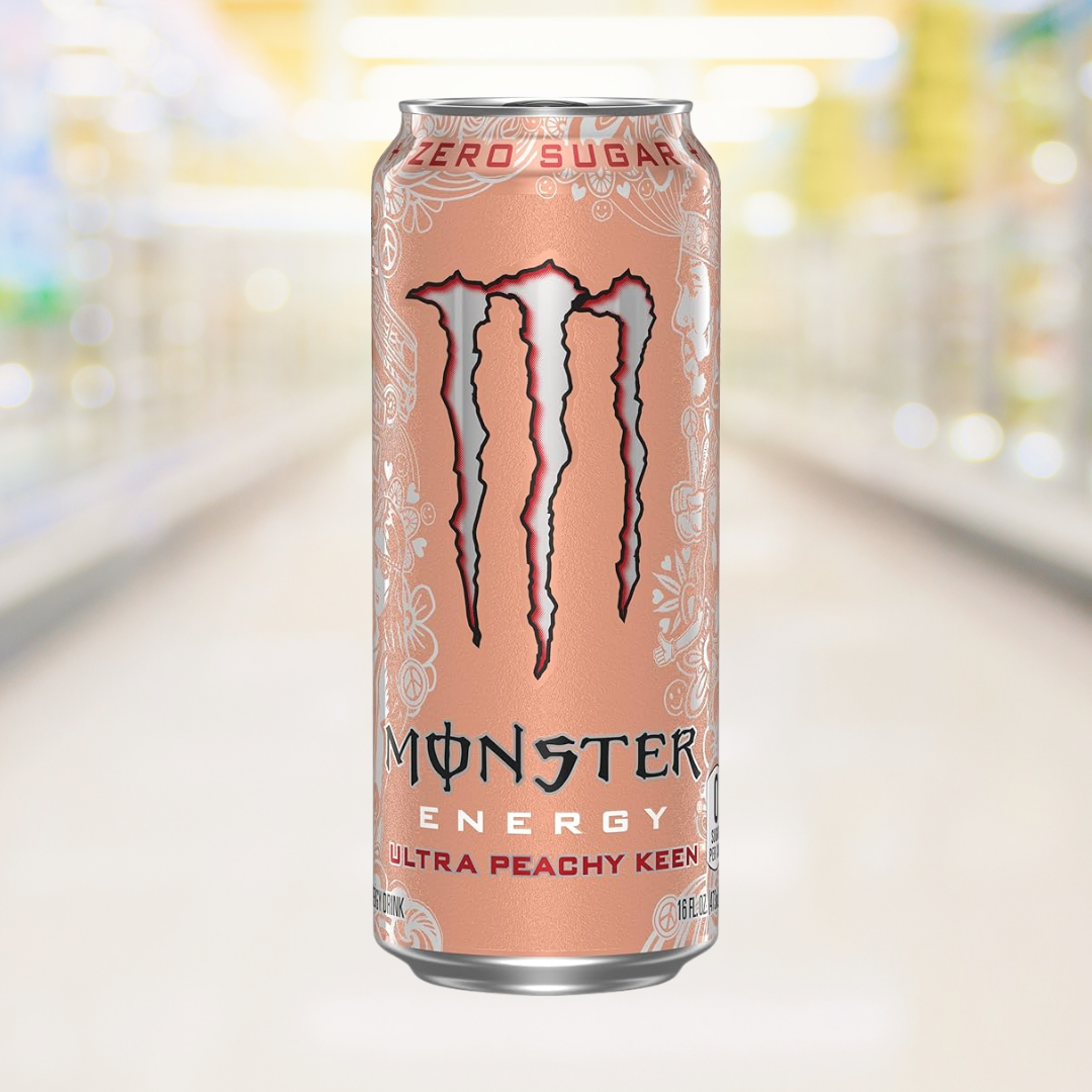 Monster Energy Ultra Peachy Keen 500ml – suikervrije energiedrank met perziksmaak – Nightshop Roermond.