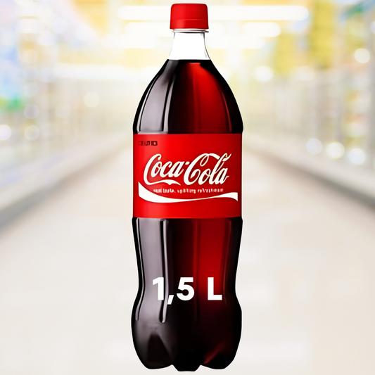 Coca-Cola 1,5 liter fles – originele cola frisdrank met verfrissende smaak, ideaal om te delen – verkrijgbaar bij Nightshop Roermond.